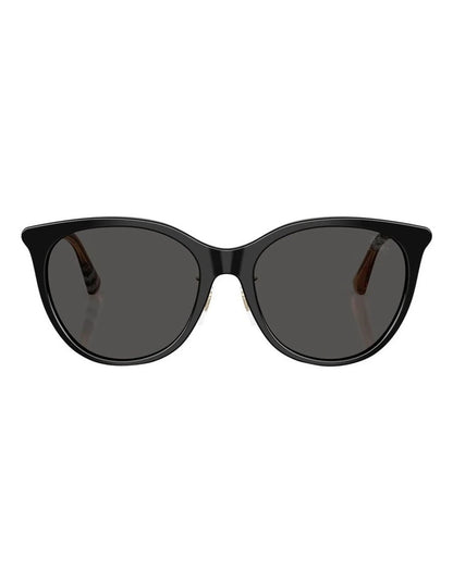 Round Sunglasses Black/Check - Burberry