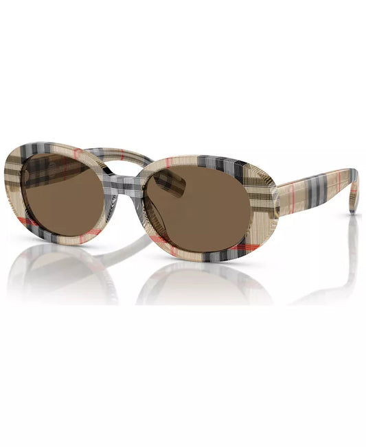 Kids Check Oval Sunglasses Vintage Check - Burberry