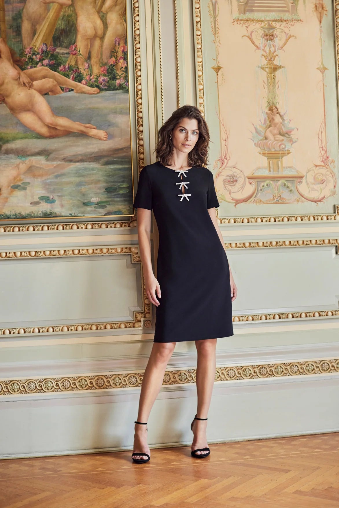 Bow Embellished Dress Black - Frank Lyman