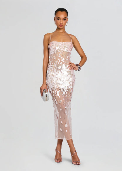 Mischa Sequin Dress Pink - Retrofête
