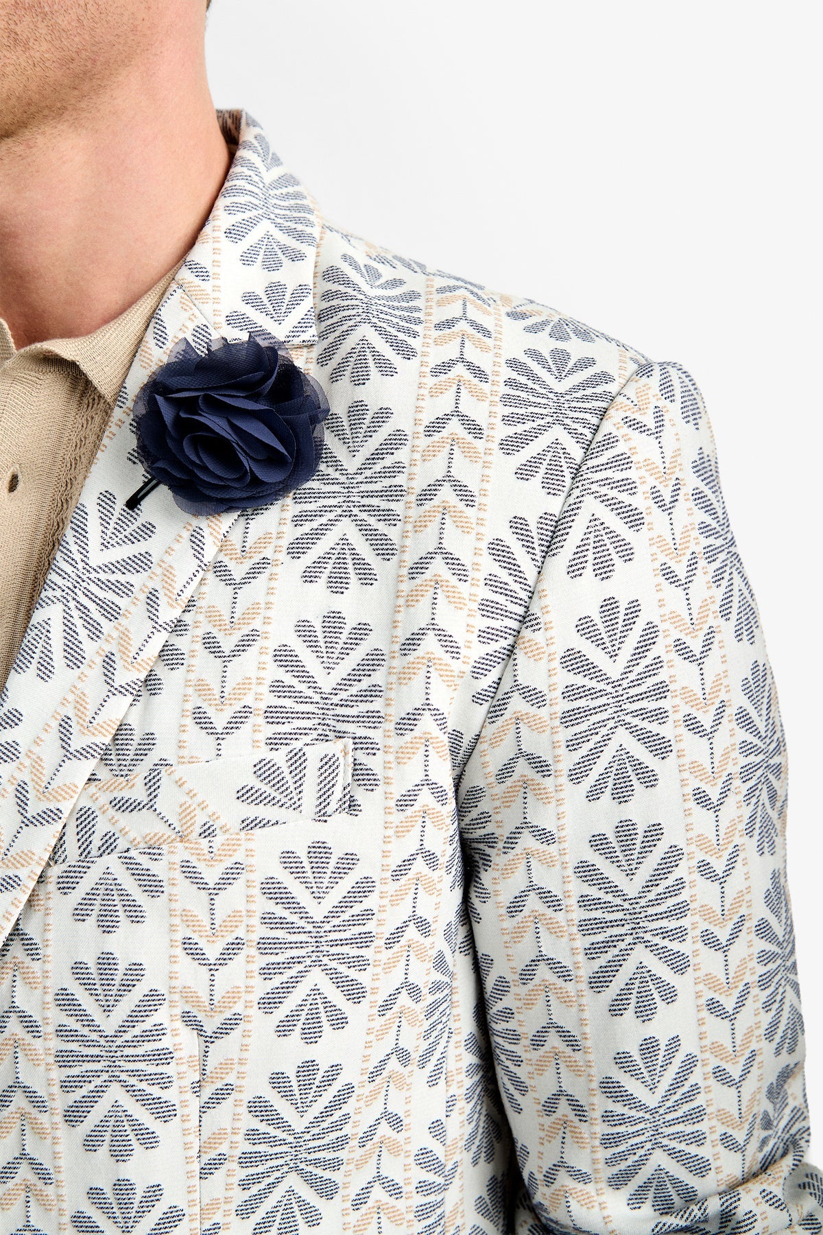 Thurston Blazer Floral Stripe Jacquard - Mr Turk