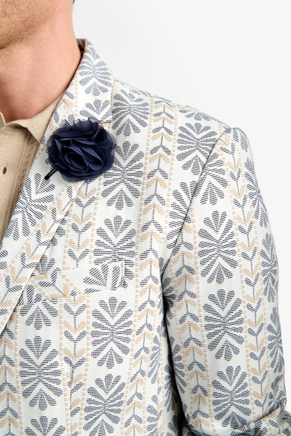 Thurston Blazer Floral Stripe Jacquard - Mr Turk