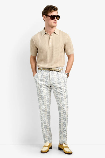 Clyde Slim Trouser Floral Stripe Jacquard - Mr Turk