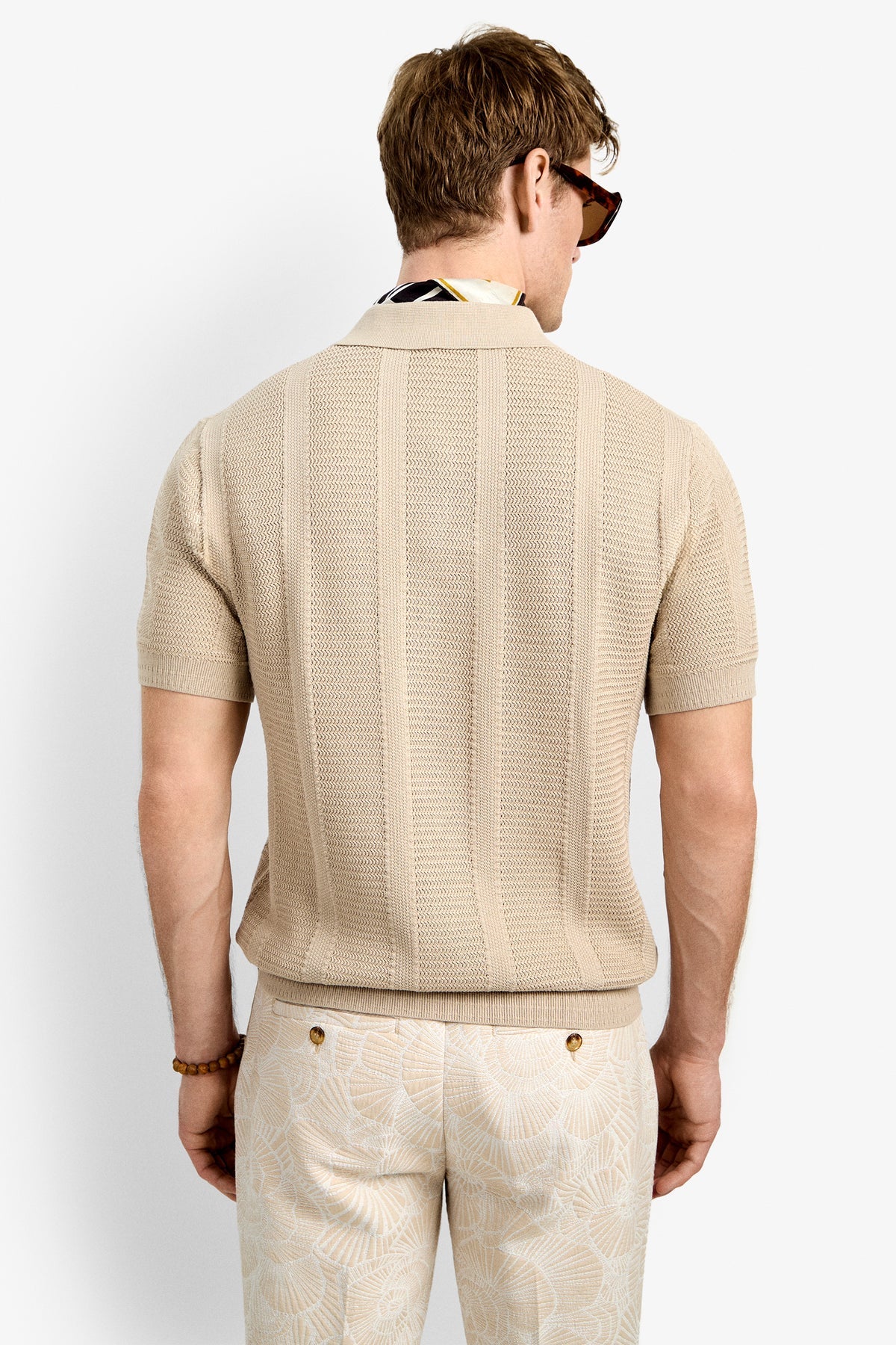 Devan Short Sleeve Polo Beachy Beige - Mr Turk