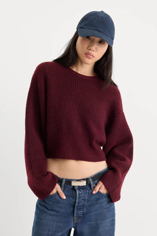 The Chunky Knit Sweater Berry Noir - Good American