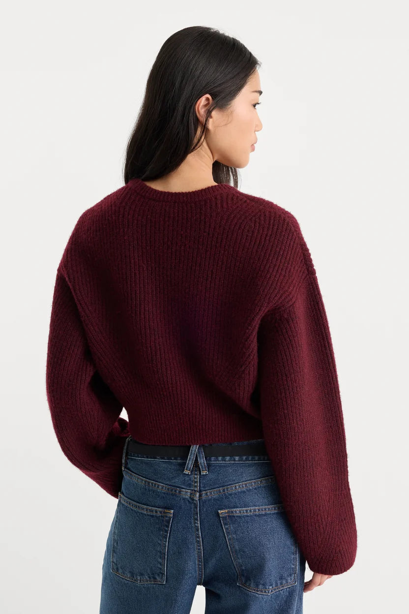 The Chunky Knit Sweater Berry Noir - Good American
