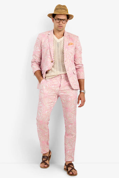 Clyde Slim Trouser Pink Bloom - Mr Turk