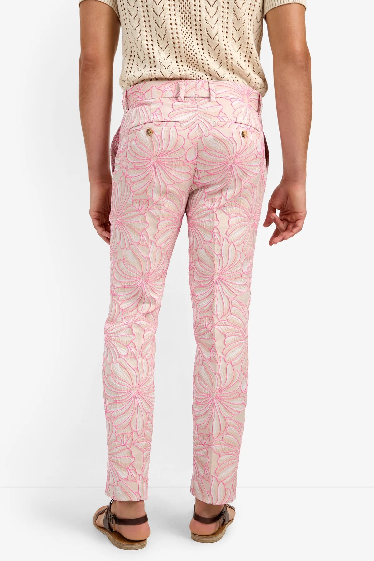 Clyde Slim Trouser Pink Bloom - Mr Turk