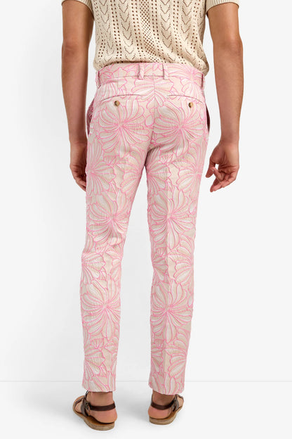 Clyde Slim Trouser Pink Bloom - Mr Turk