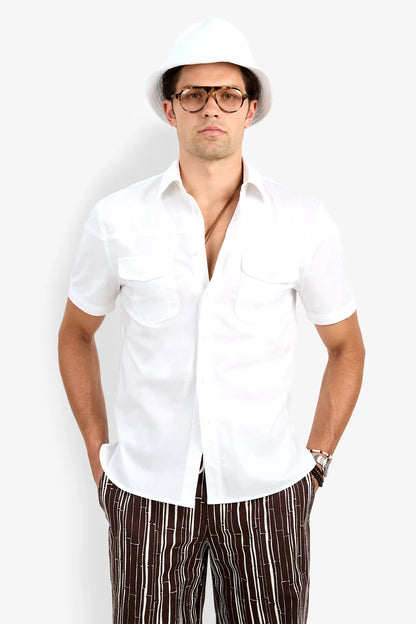 Shelton Short Sleeve Shirt White - Mr Turk