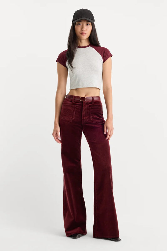 Velvet Good Waist Palazzo Pant Berry Noir - Good American
