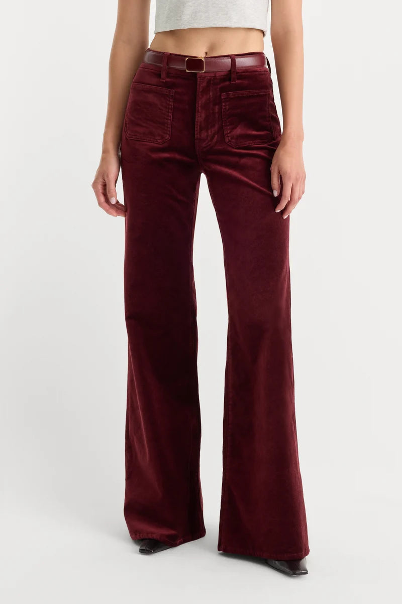 Velvet Good Waist Palazzo Pant Berry Noir - Good American
