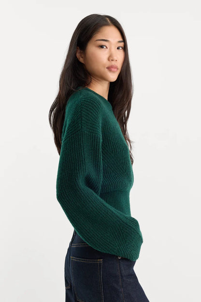 The Chunky Knit Sweater Forest Green - Good American