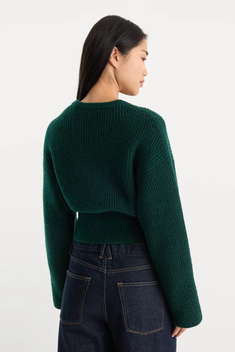 The Chunky Knit Sweater Forest Green - Good American