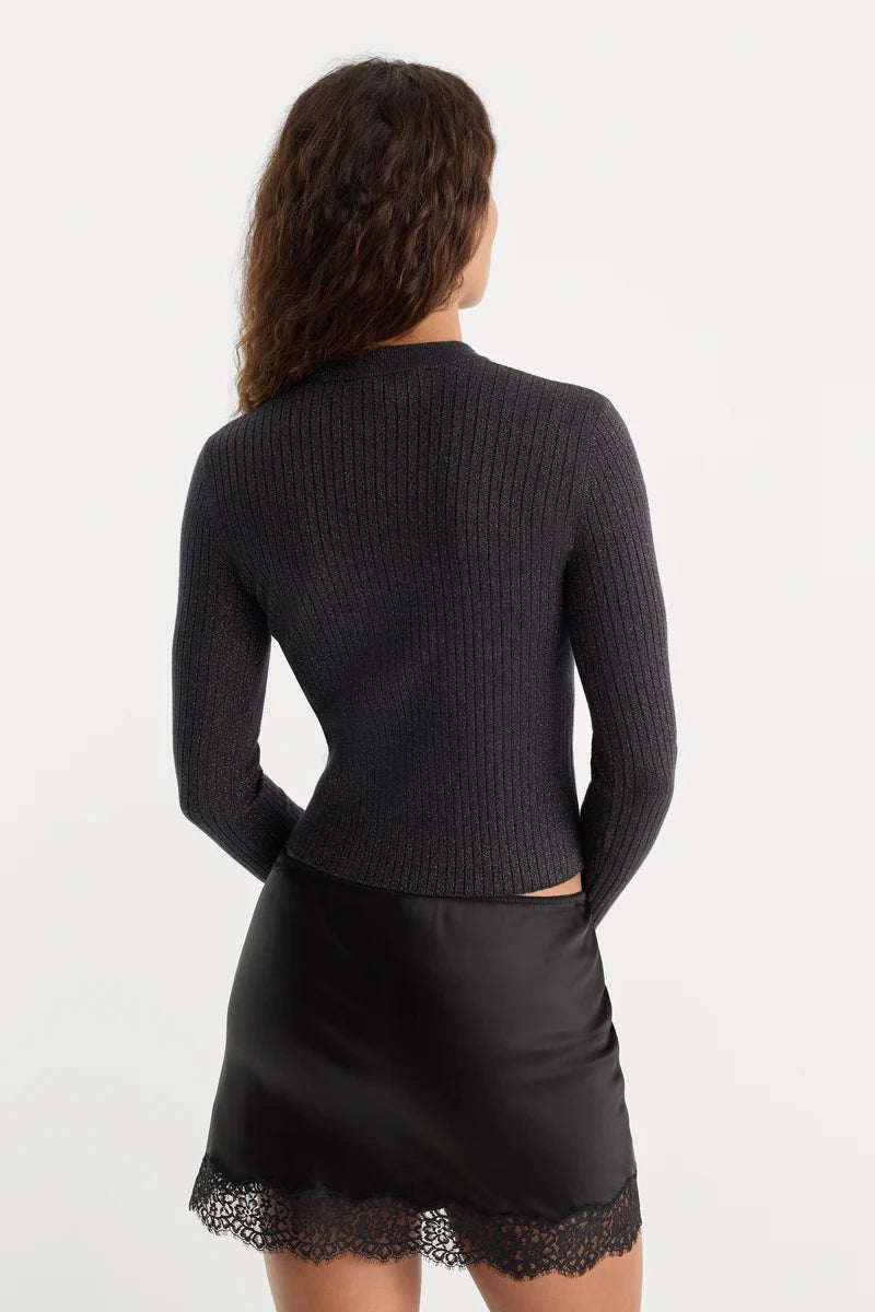 Rib Lurex Sweater Black - Good American