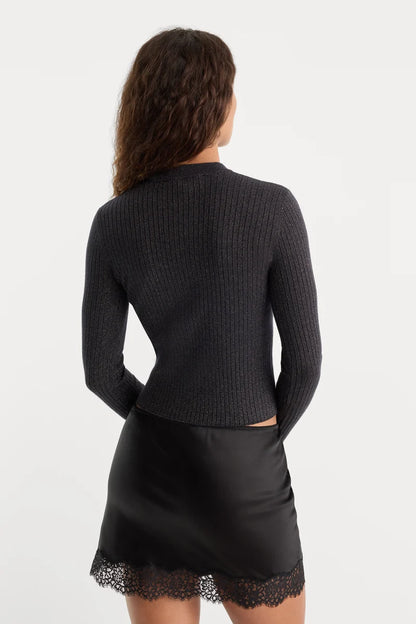 Rib Lurex Sweater Black - Good American