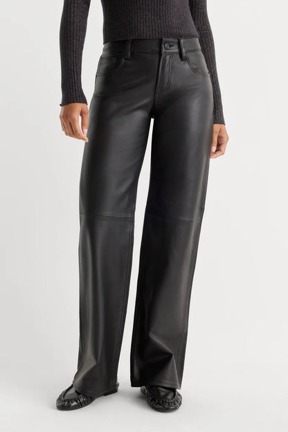 Leather Vintage Low Loose Pant Black - Good American