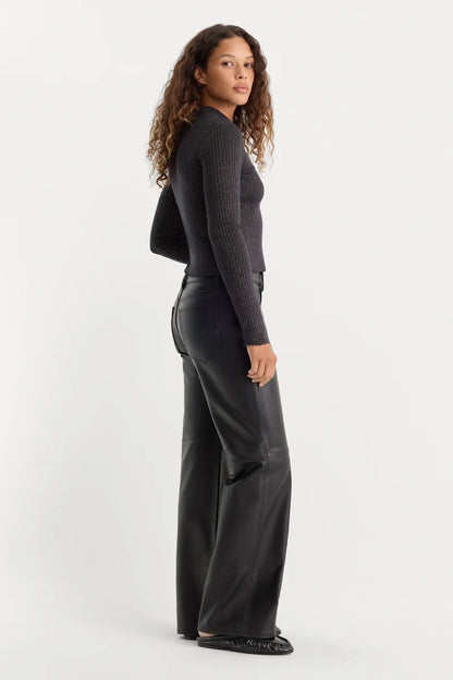 Leather Vintage Low Loose Pant Black - Good American