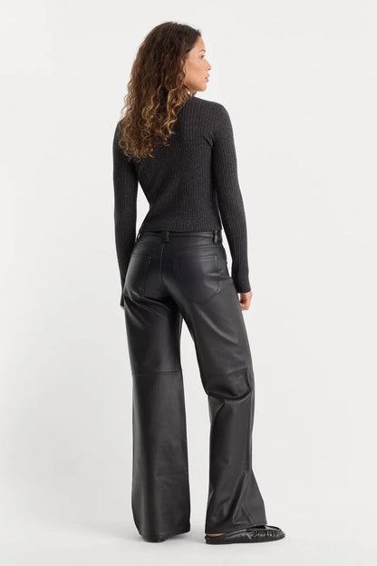 Leather Vintage Low Loose Pant Black - Good American