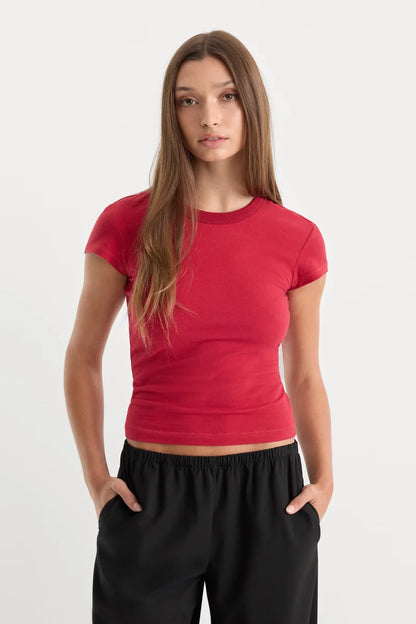 Cap Sleeve Tee Carmine - Good American