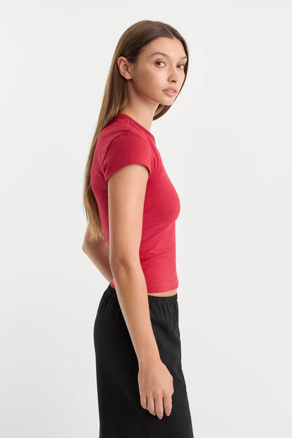 Cap Sleeve Tee Carmine - Good American