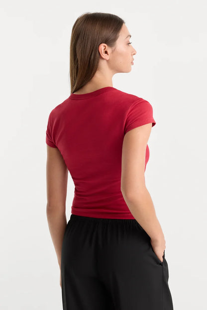 Cap Sleeve Tee Carmine - Good American