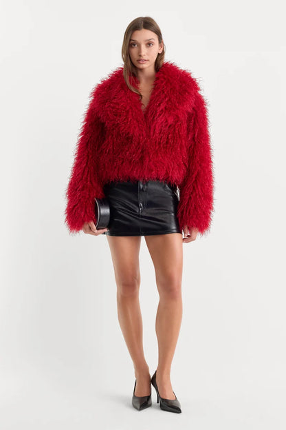 Faux Fur Coat Carmine - Good American