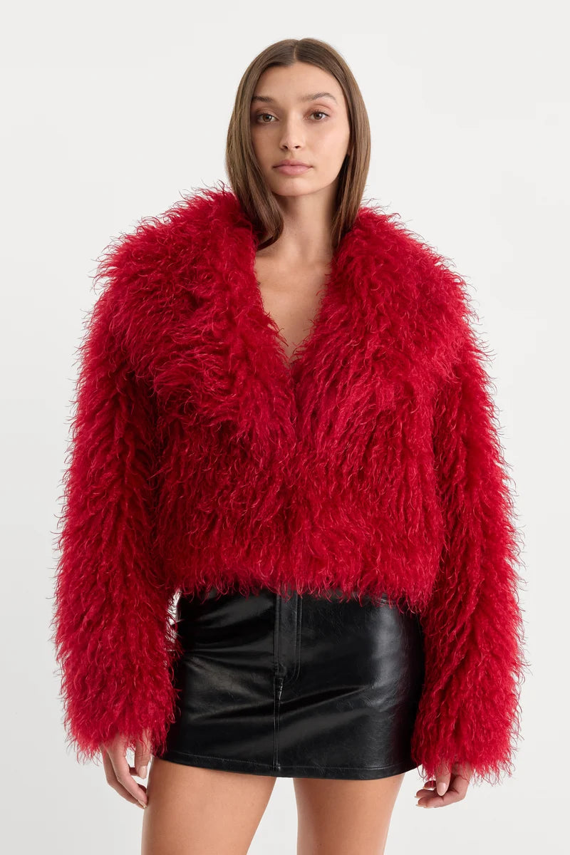 Faux Fur Coat Carmine - Good American