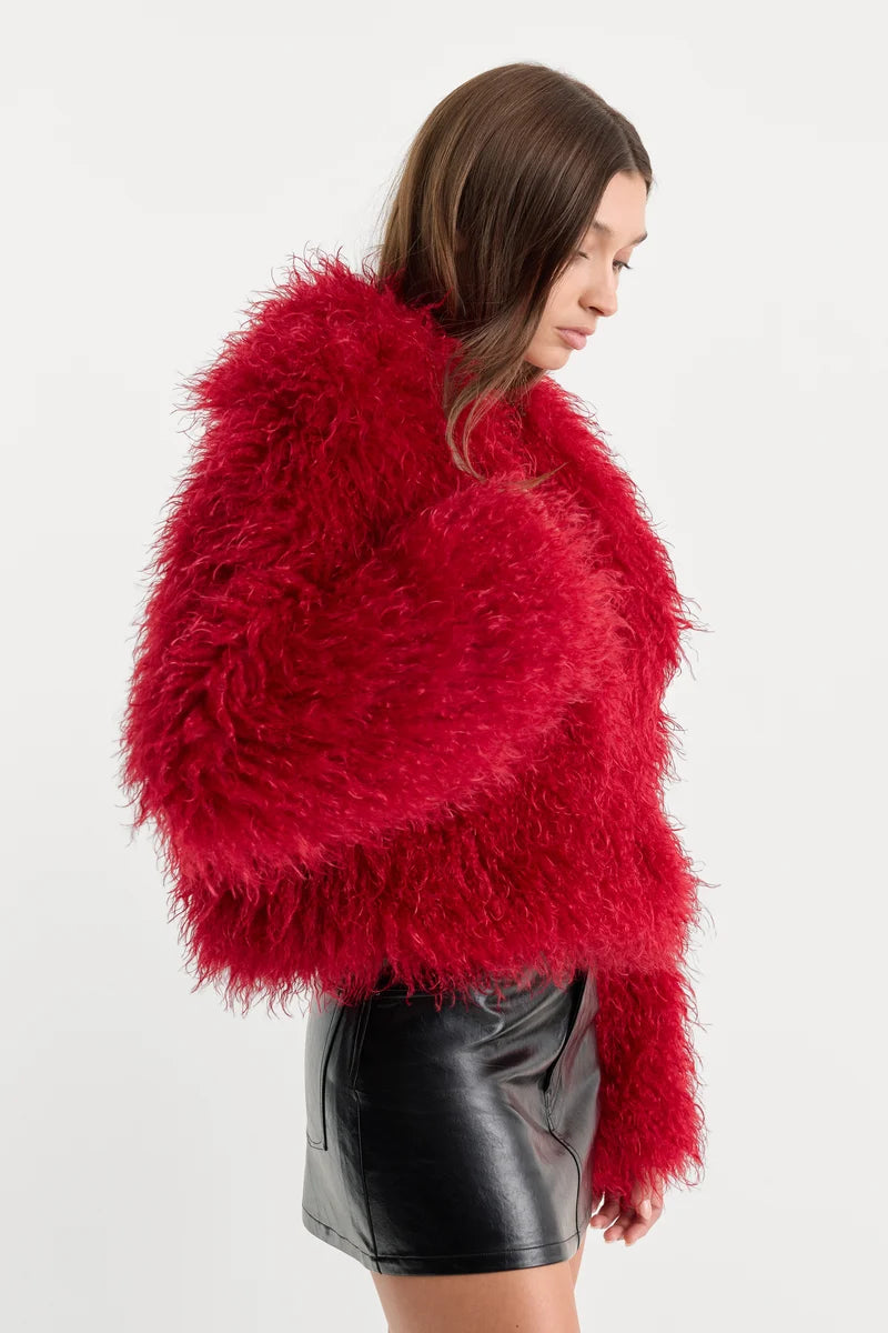 Faux Fur Coat Carmine - Good American
