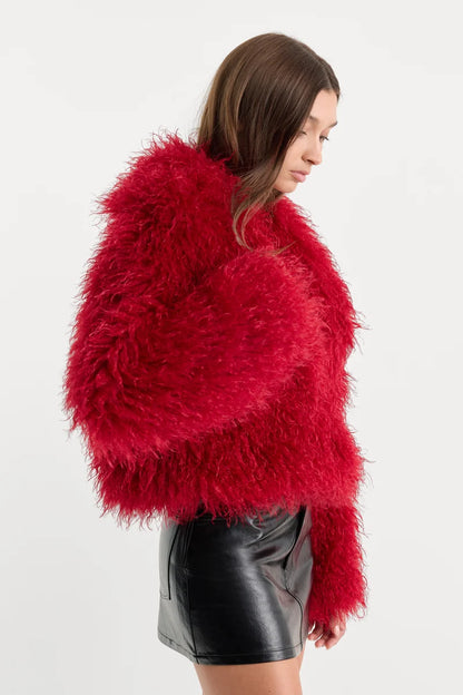 Faux Fur Coat Carmine - Good American