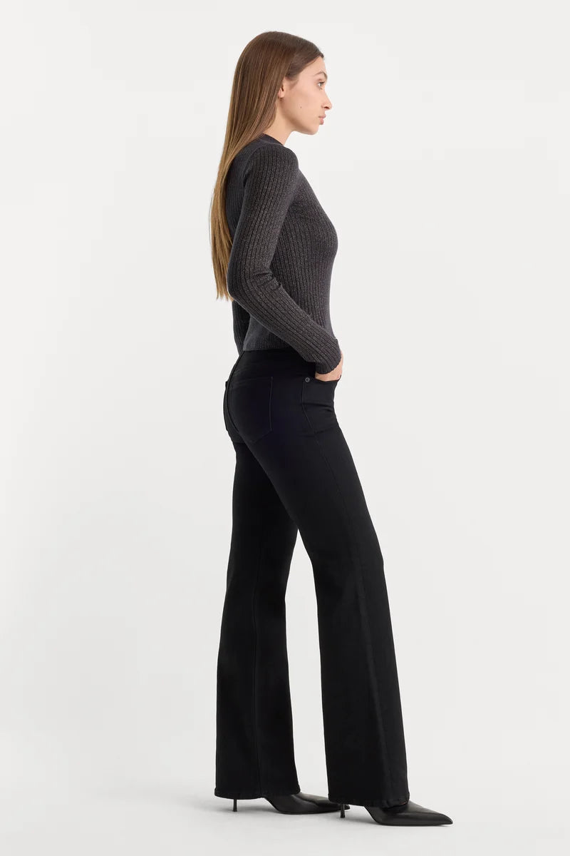 Embellished Good Low Rise Bootcut Jeans Black - Good American