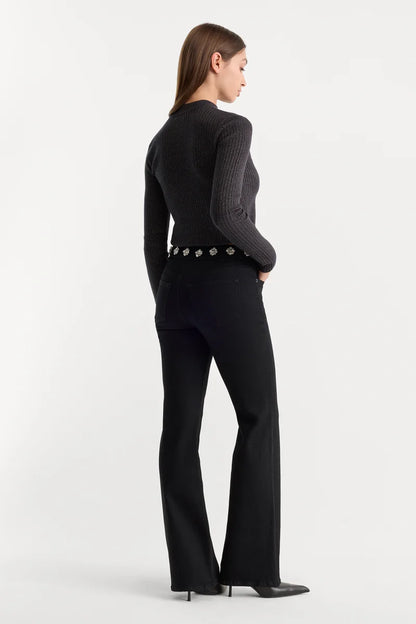 Embellished Good Low Rise Bootcut Jeans Black - Good American