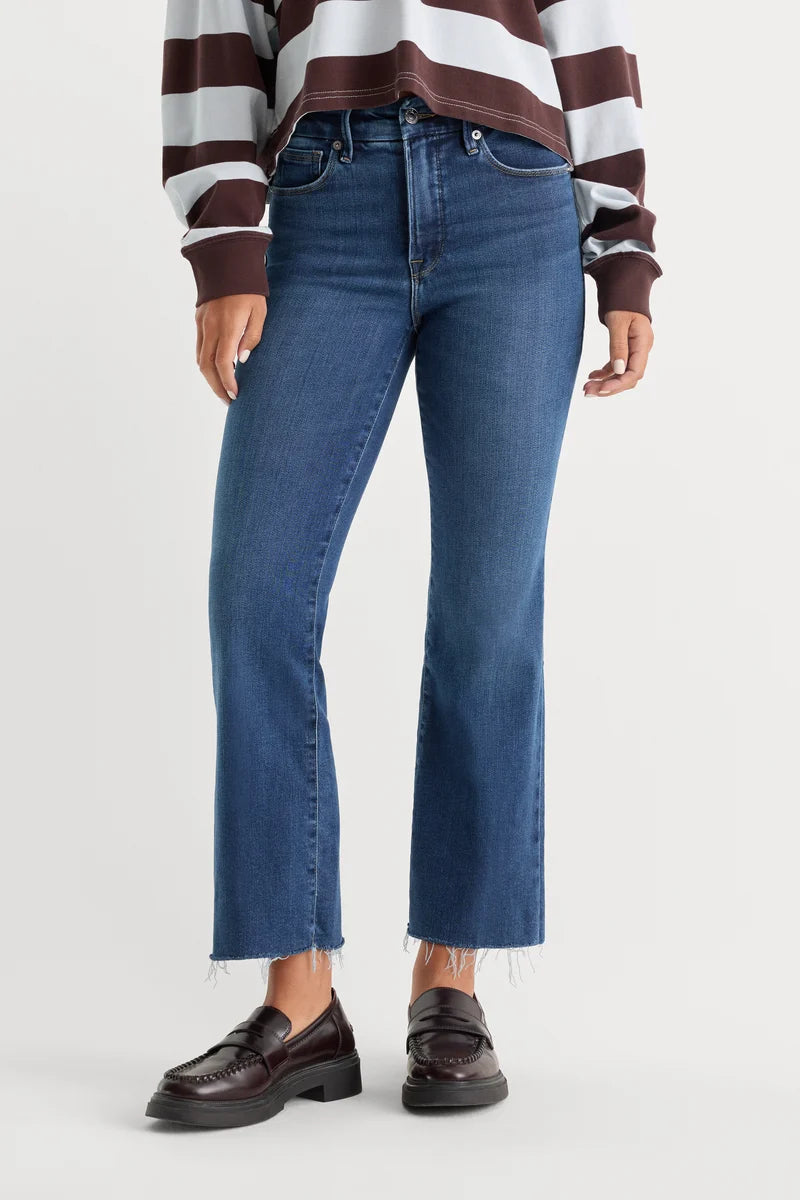 Soft Tech Good Legs Cropped Mini Boot Jeans Indigo818 - Good American