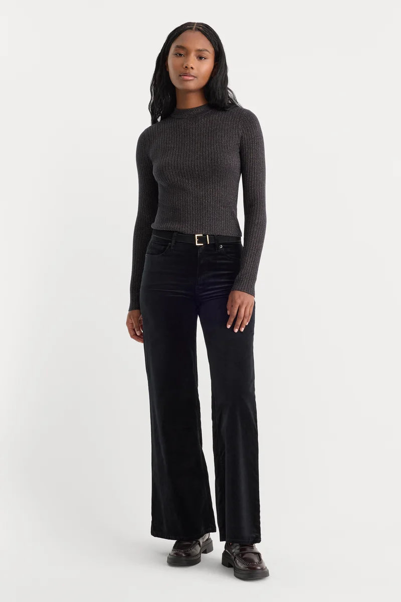 Velvet Good Waist Palazzo Ankle Pant Black - Good American