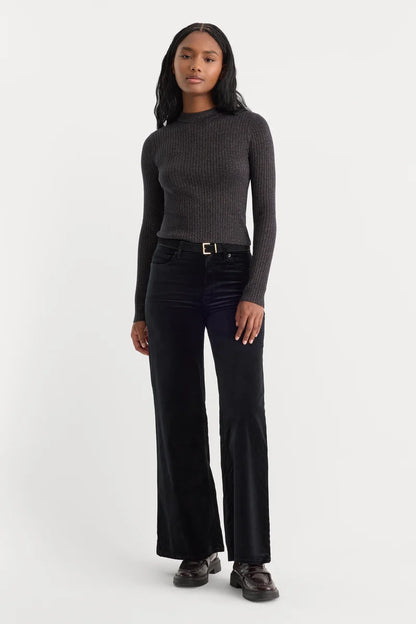Velvet Good Waist Palazzo Ankle Pant Black - Good American