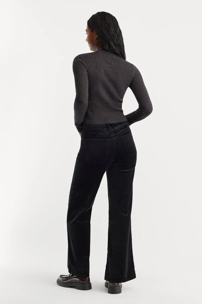 Velvet Good Waist Palazzo Ankle Pant Black - Good American