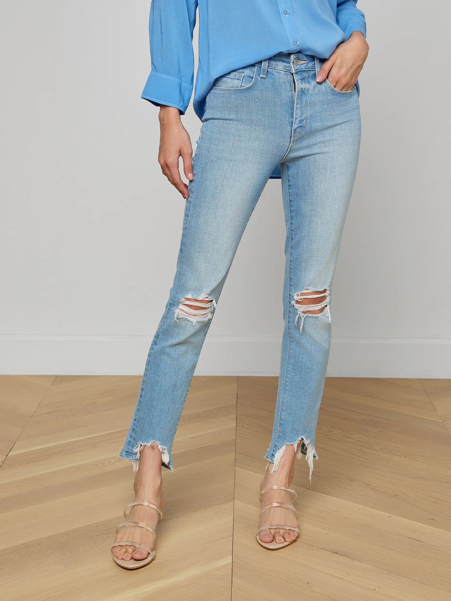 High Line Distressed Skinny Jean Rosedale Destruct - L'AGENCE