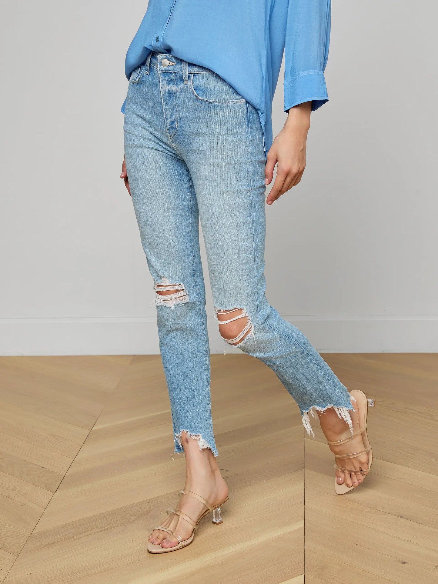 High Line Distressed Skinny Jean Rosedale Destruct - L'AGENCE
