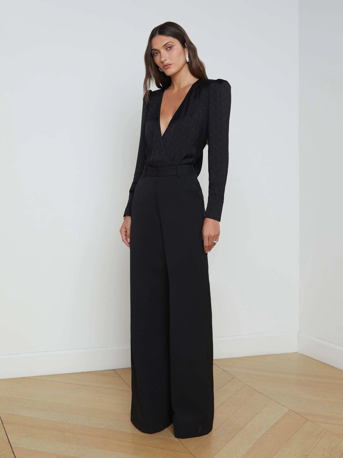 Pilar Wide-Leg Pant Black - L'AGENCE