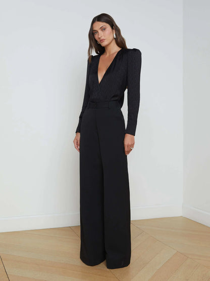 Pilar Wide-Leg Pant Black - L'AGENCE
