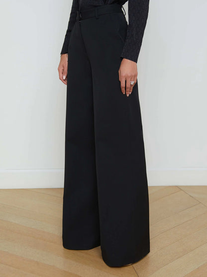 Pilar Wide-Leg Pant Black - L'AGENCE