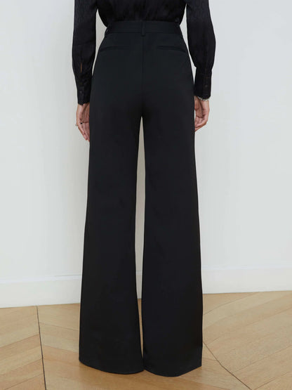 Pilar Wide-Leg Pant Black - L'AGENCE