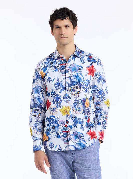 Piccadilly Long Sleeve Button Down Shirt Multi - Robert Graham