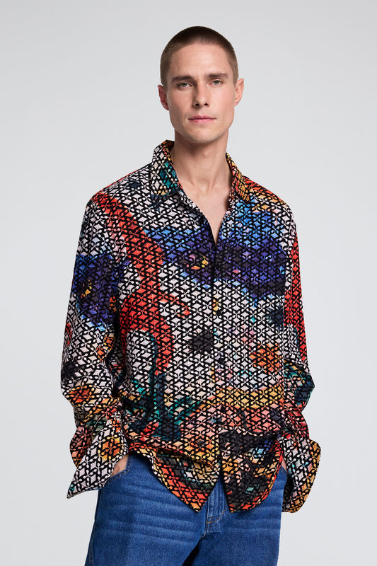 Embroidered Printed Shirt Multi - Desigual