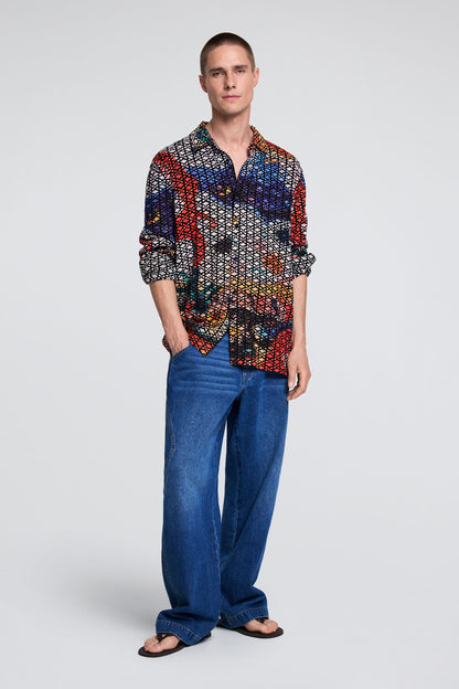 Embroidered Printed Shirt Multi - Desigual