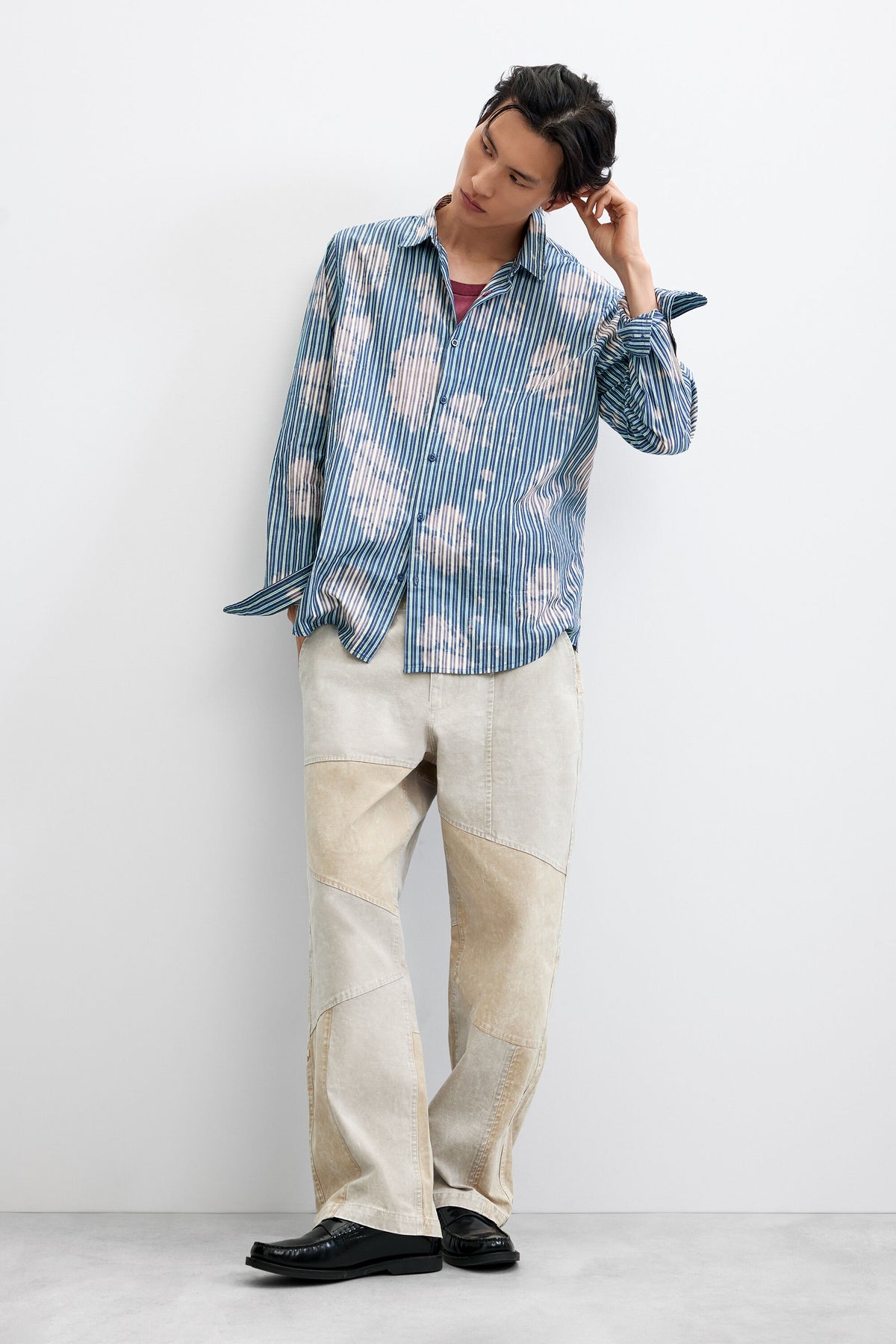 Tie-Dye Striped Shirt Blue - Desigual