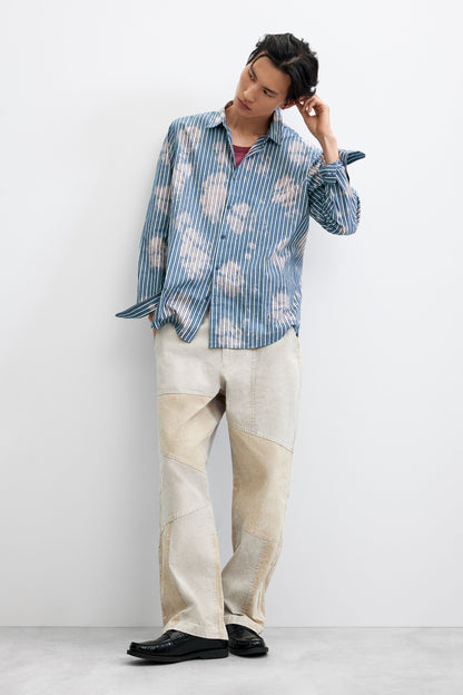Tie-Dye Striped Shirt Blue - Desigual