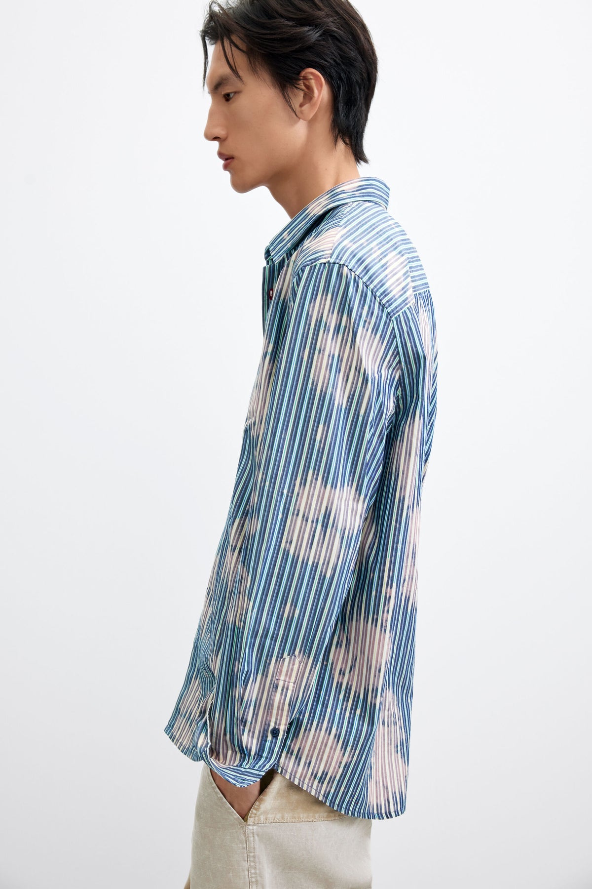 Tie-Dye Striped Shirt Blue - Desigual