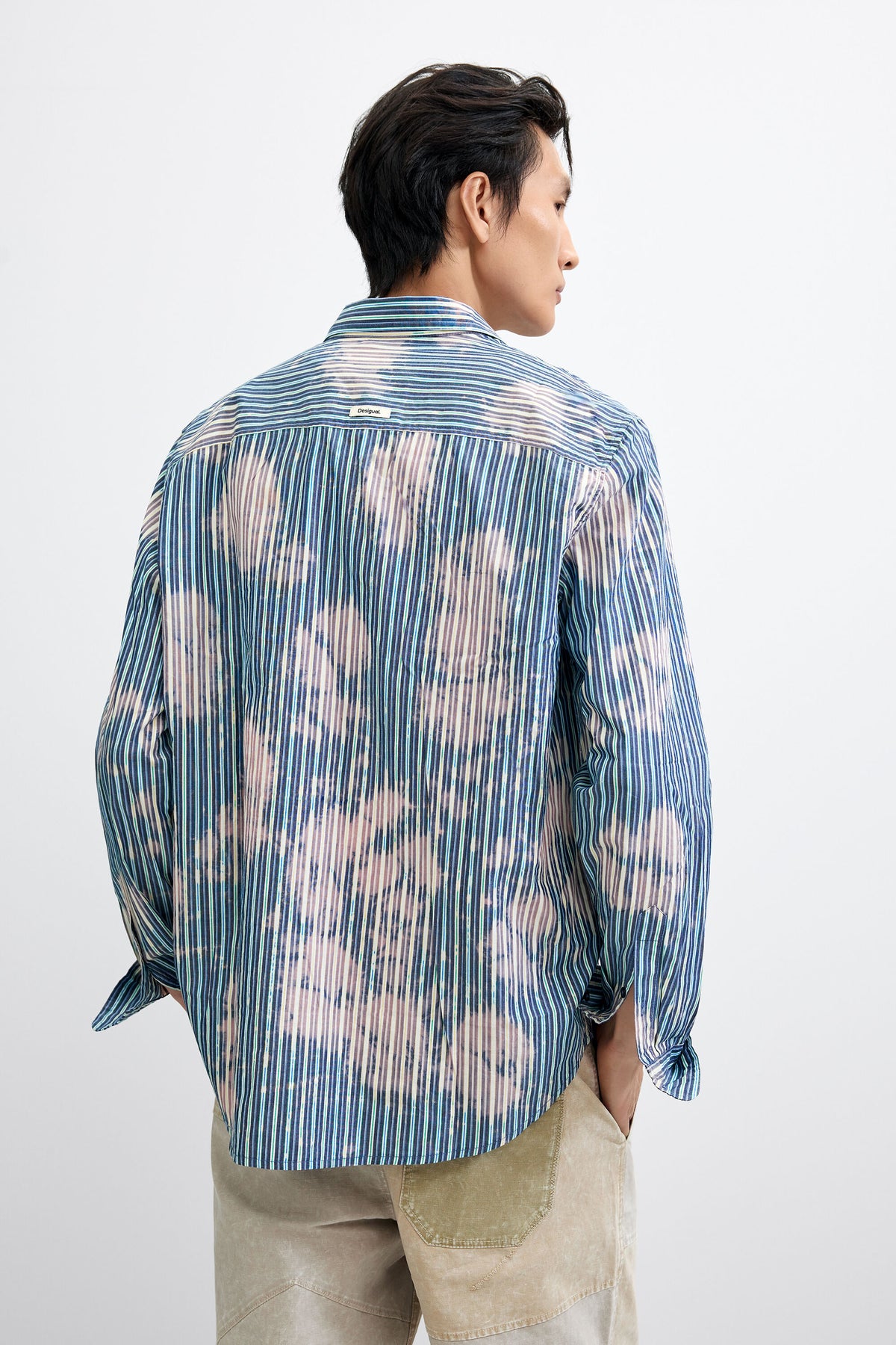 Tie-Dye Striped Shirt Blue - Desigual