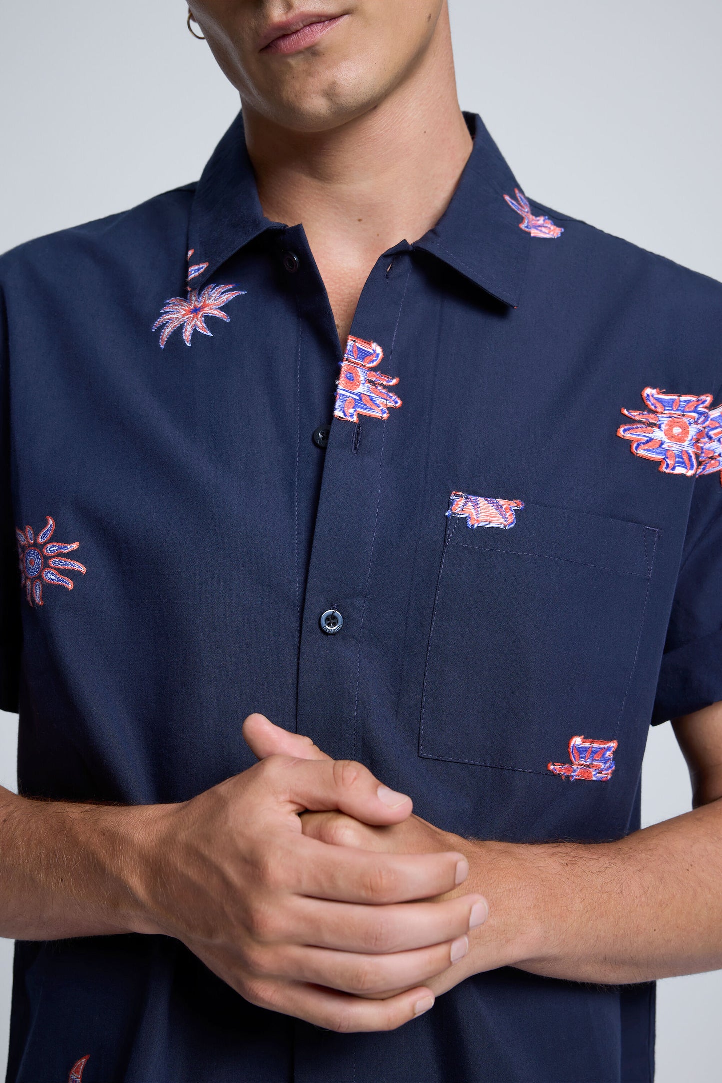 Printed Jacquard Shirt Navy - Desigual